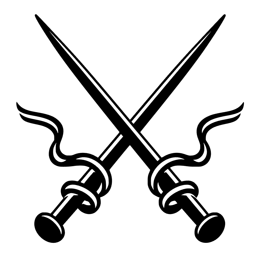 Knitting Needles Crossed Icon SVG SVG cut file preview