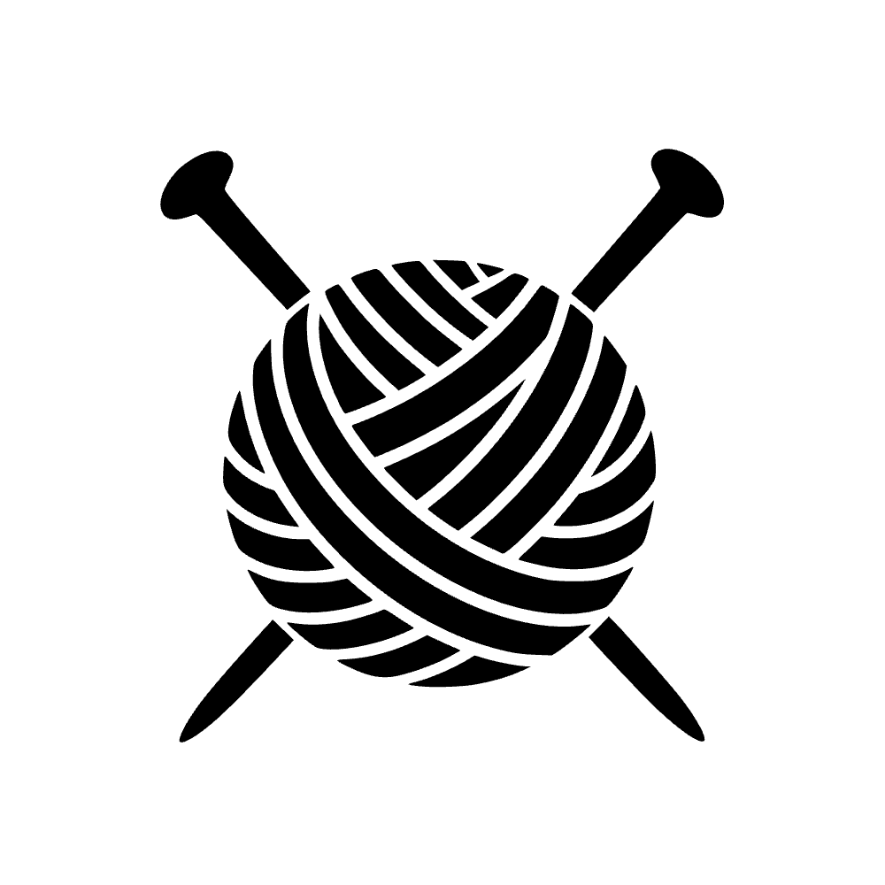 Agujas de tejer y ovillo de hilo — archivo SVG