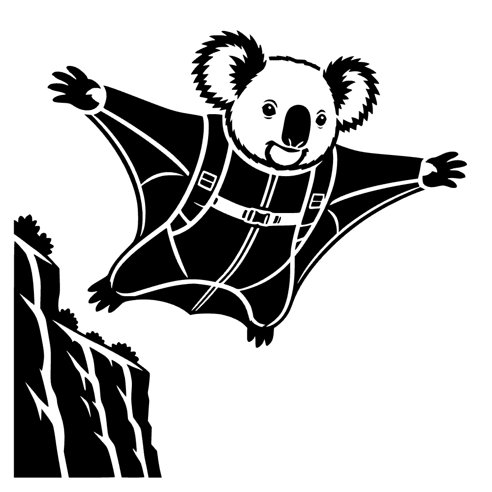 Koala haciendo paracaidismo — archivo SVG