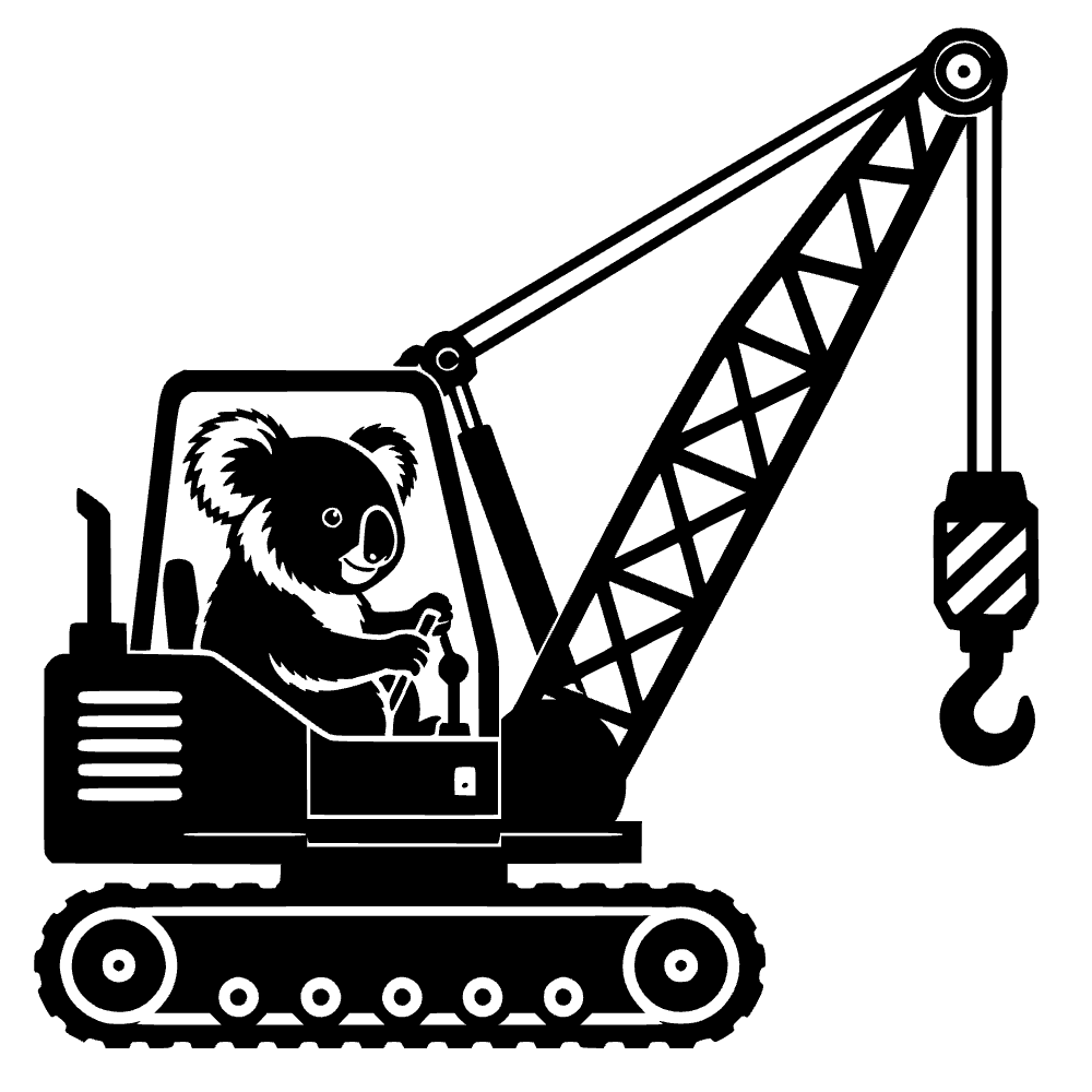 Koala Bear Operating Crane SVG SVG cut file preview