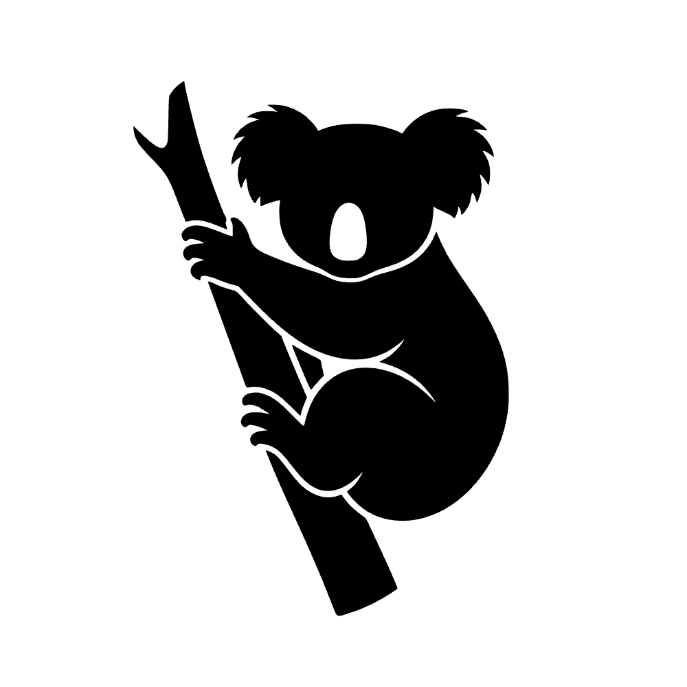 Koala abrazando rama — archivo SVG