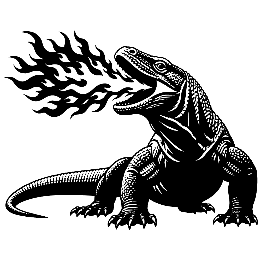 Dragón de Komodo respirando — archivo SVG