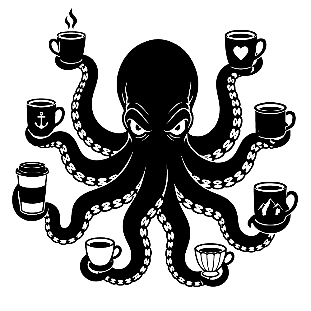 Kraken sosteniendo íconos — archivo SVG