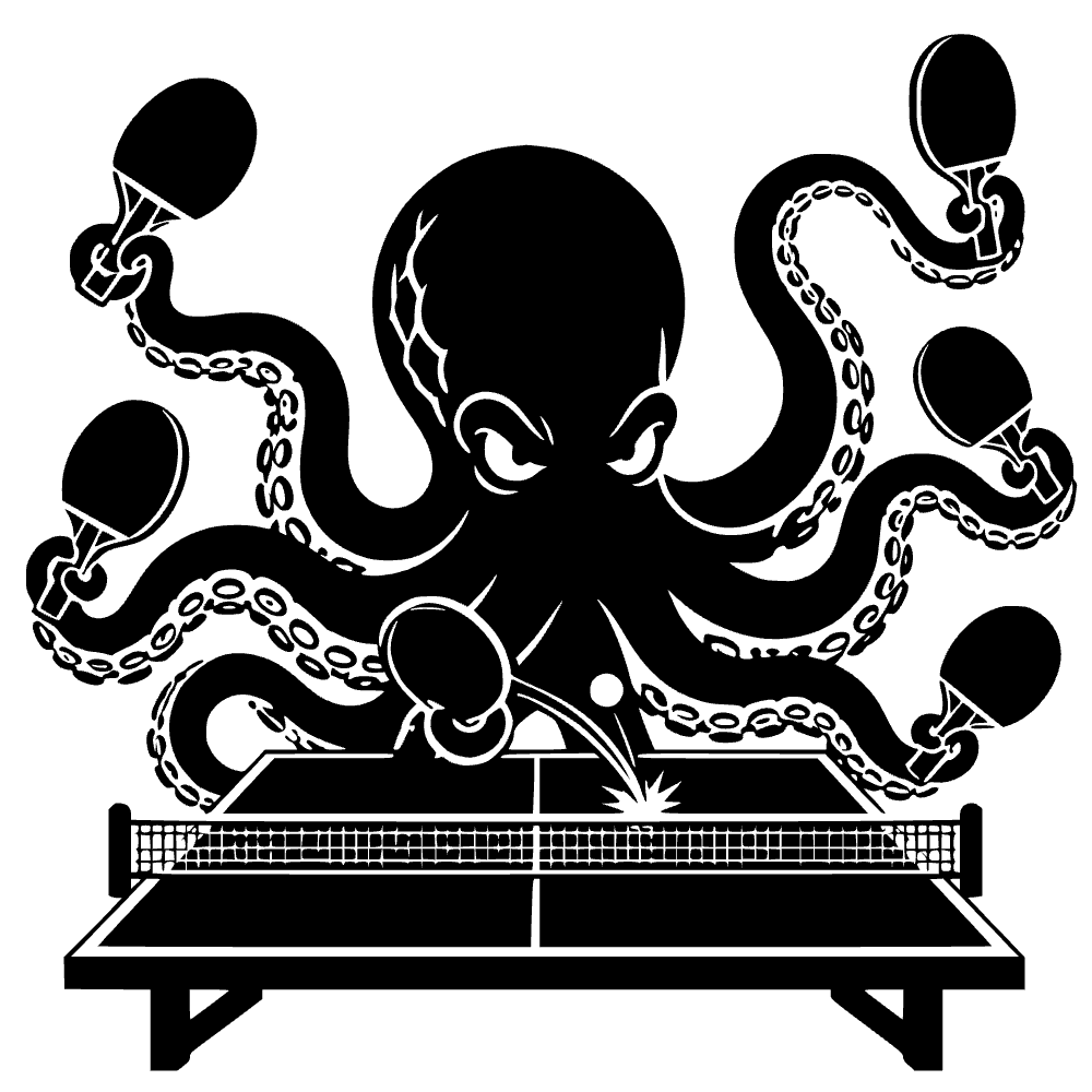 Kraken Playing Ping Pong SVG SVG cut file preview