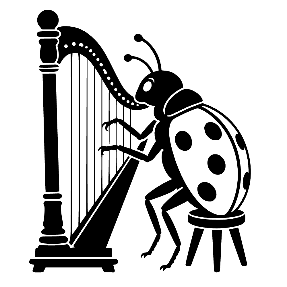 Mariquita tocando cuerdas — archivo SVG
