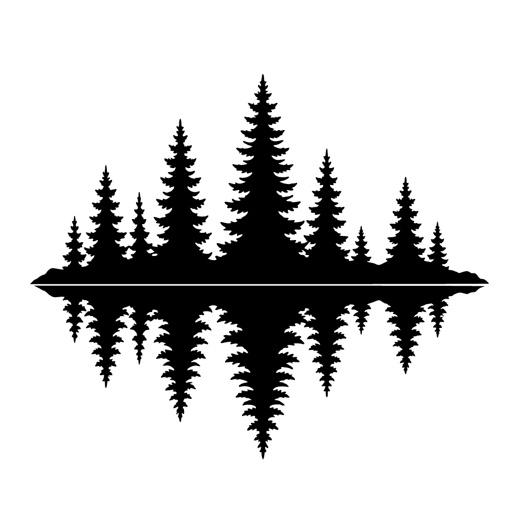 Lakeside Pine Reflection SVG cut file preview