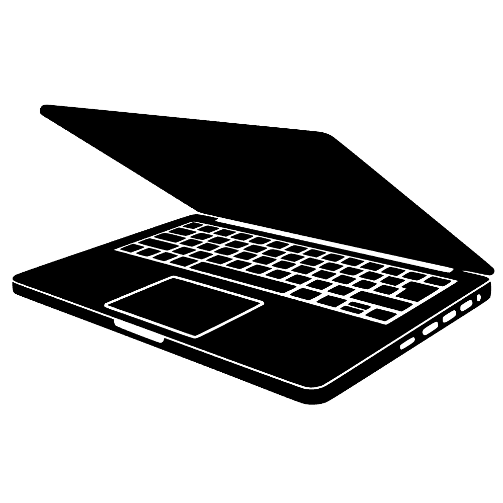 Computadora portátil medio cerrada — archivo SVG