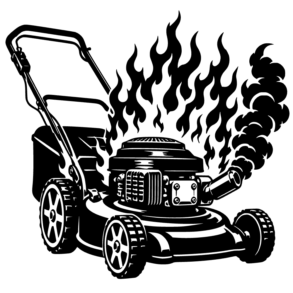 Motor de cortacésped rugiendo — vista previa del archivo SVG