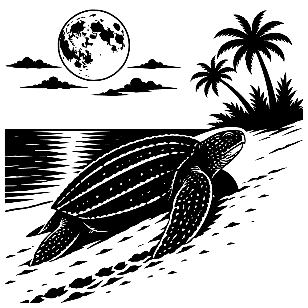 Tortuga laúd escalando — archivo SVG