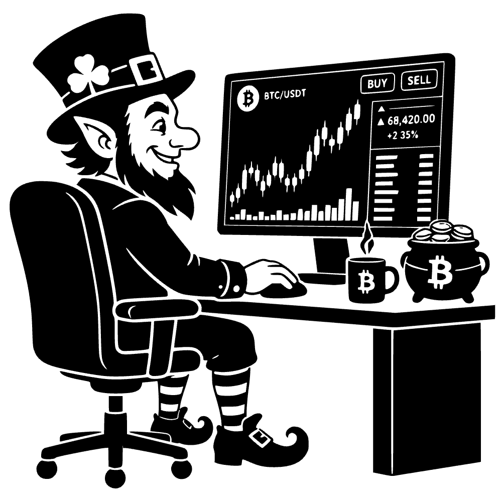 Leprechaun Sitting At Computer SVG cut file preview