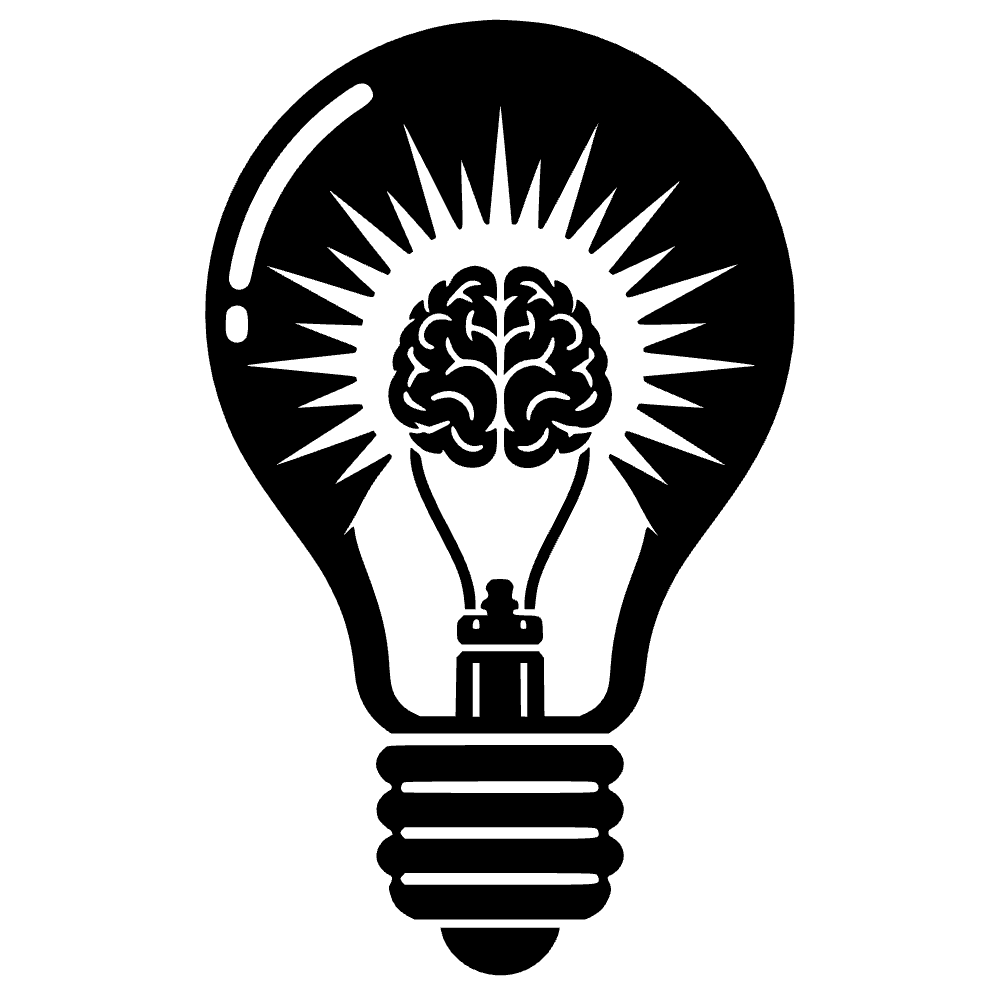 Bombilla con cerebro pequeño — vista previa del archivo SVG