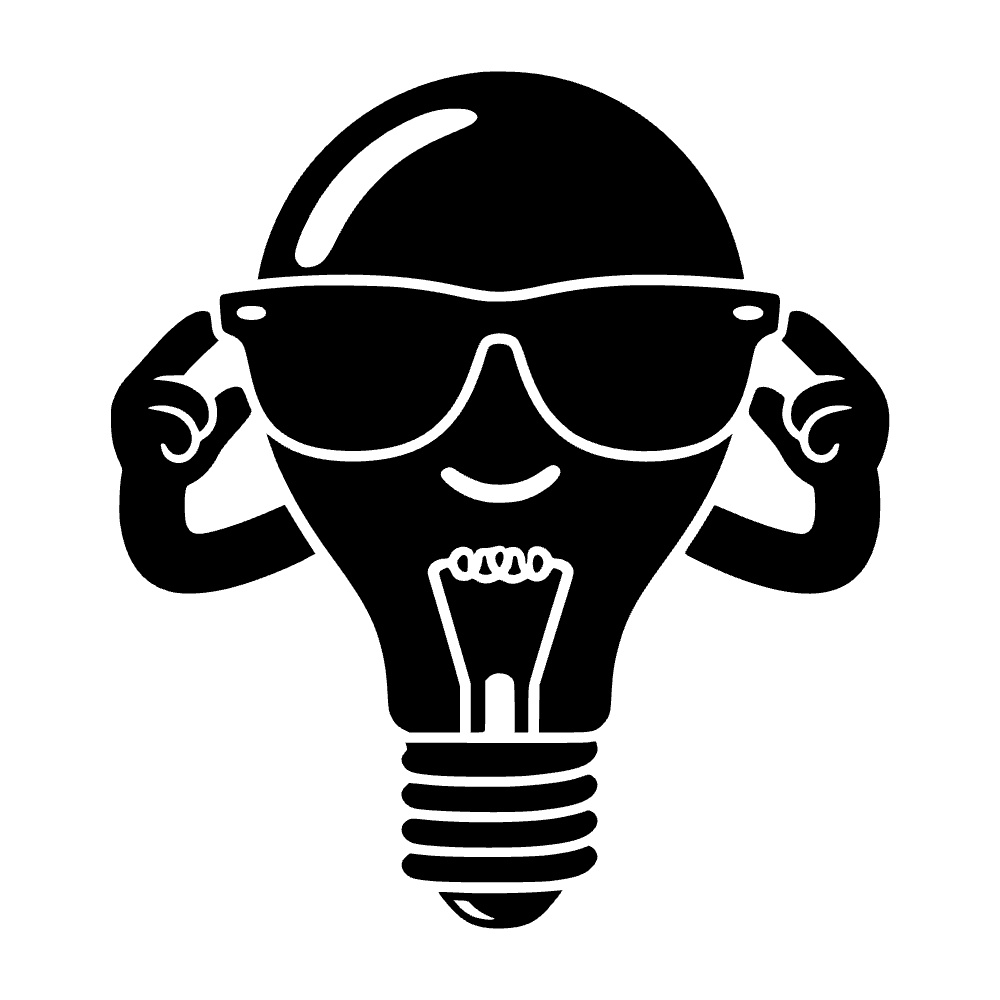 Bombilla con gafas de sol — archivo SVG