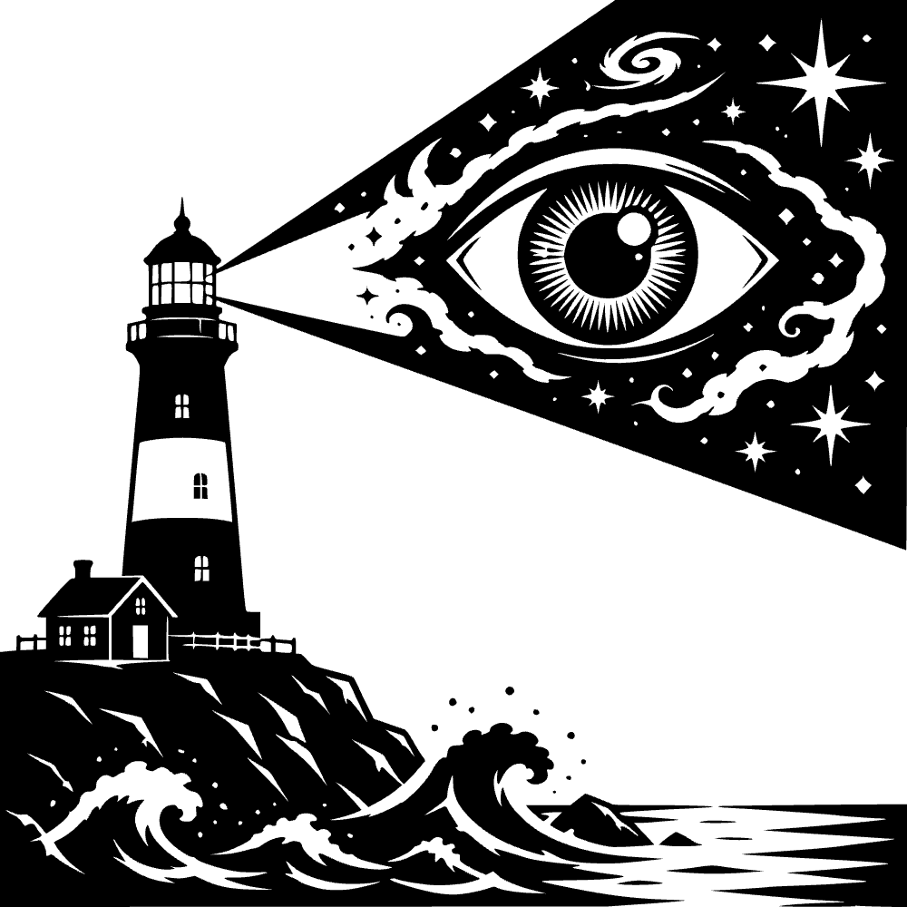 Faro proyectando luz — archivo SVG