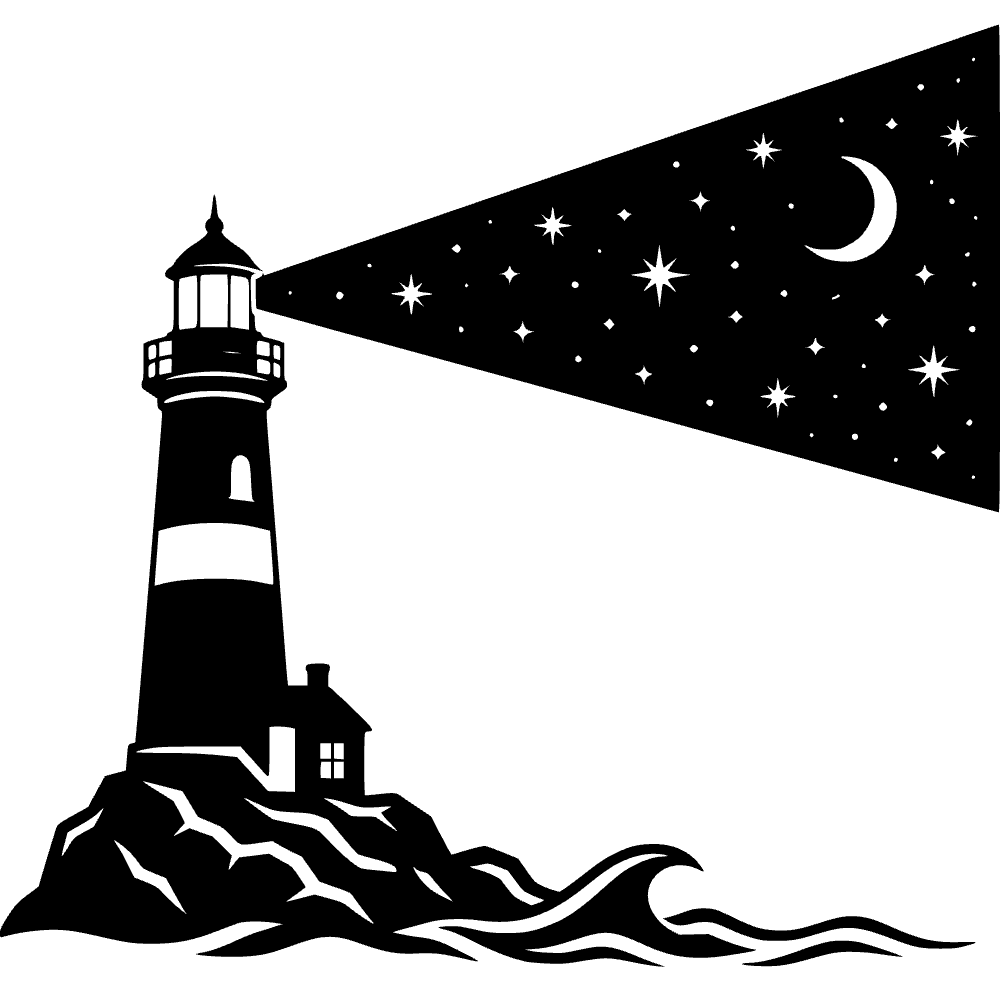 Faro proyectando un haz — archivo SVG