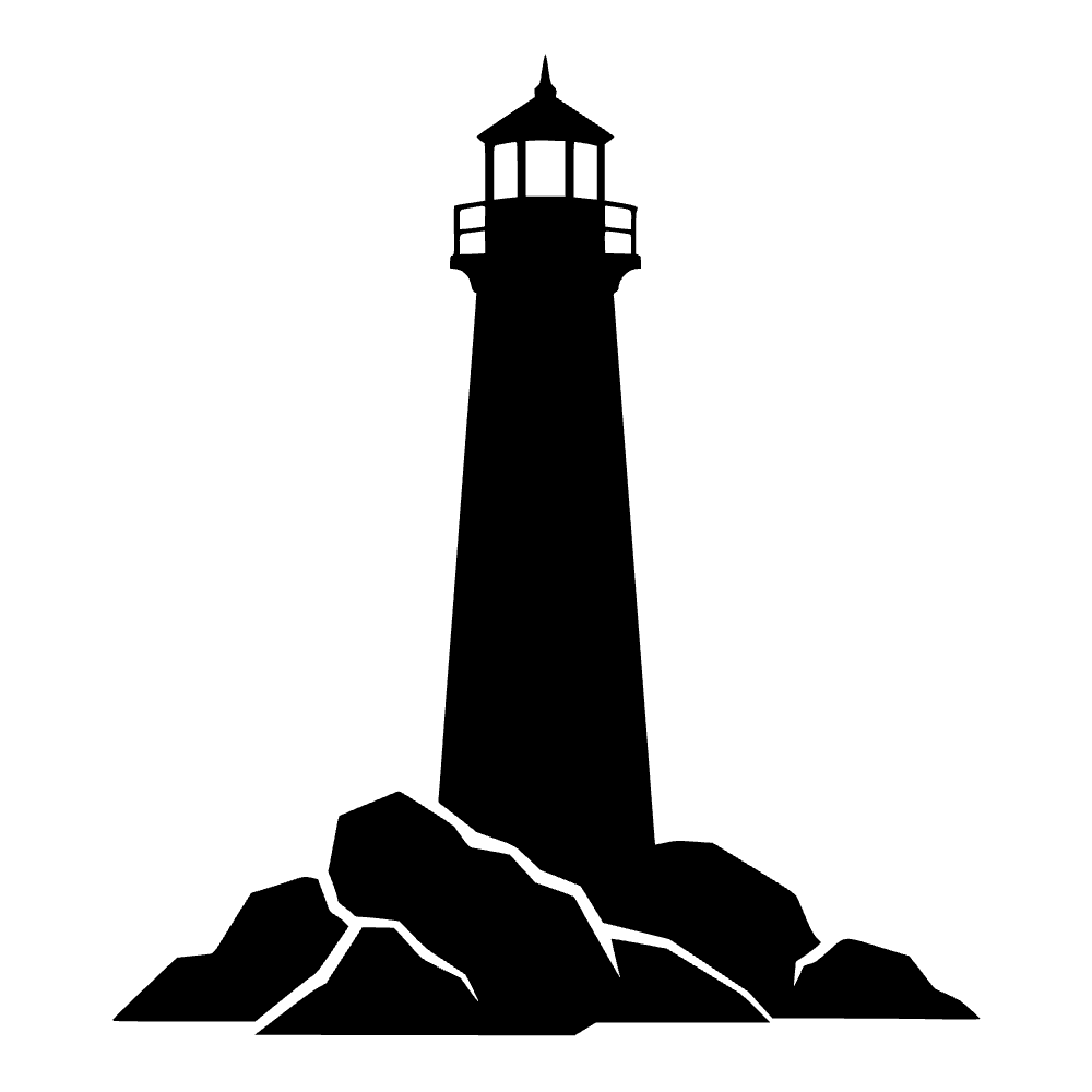 Lighthouse Rock Silhouette SVG cut file preview