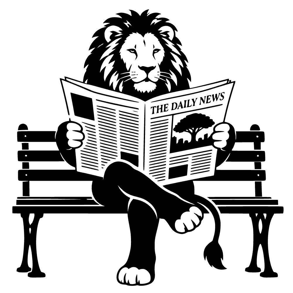 Lion Reading Newspaper SVG SVG cut file preview