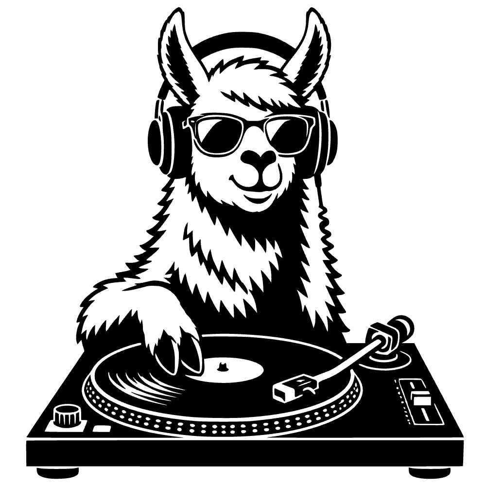 Llama Wearing Dj Headphones SVG cut file preview