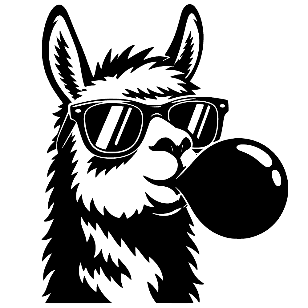 Llama Wearing Sunglasses SVG cut file preview