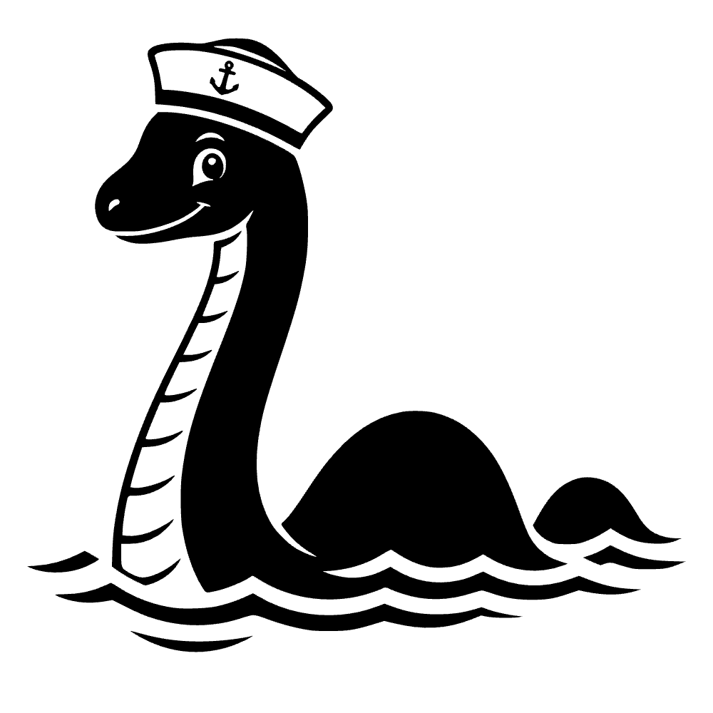 Monstruo del lago Ness con ícono — archivo SVG