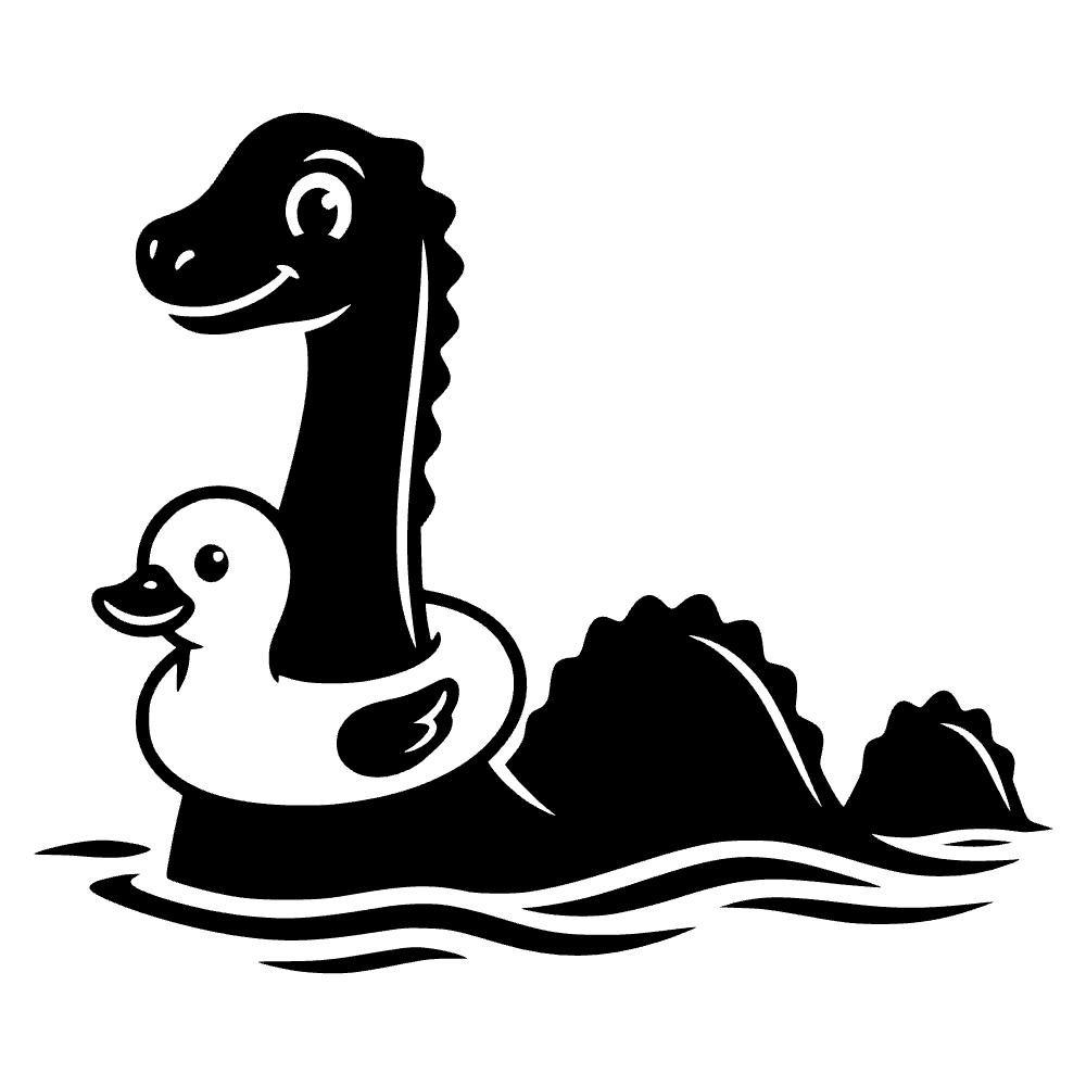 Loch Ness Monster Wearing Icon SVG cut file preview