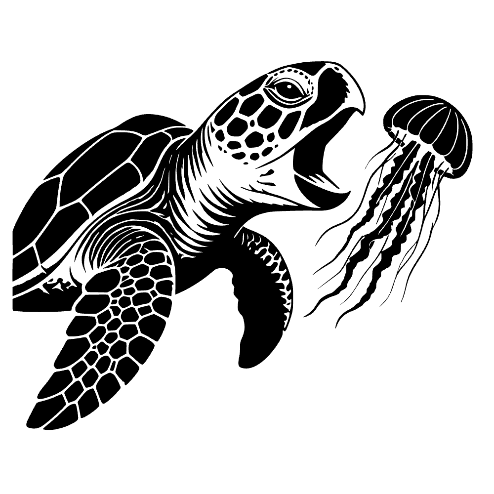 Tortuga boba mordiendo — vista previa del archivo SVG