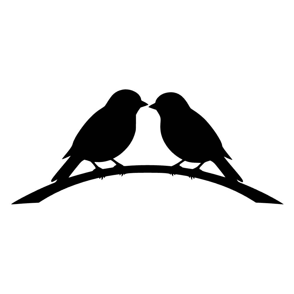 Pájaros enamorados en rama — archivo SVG