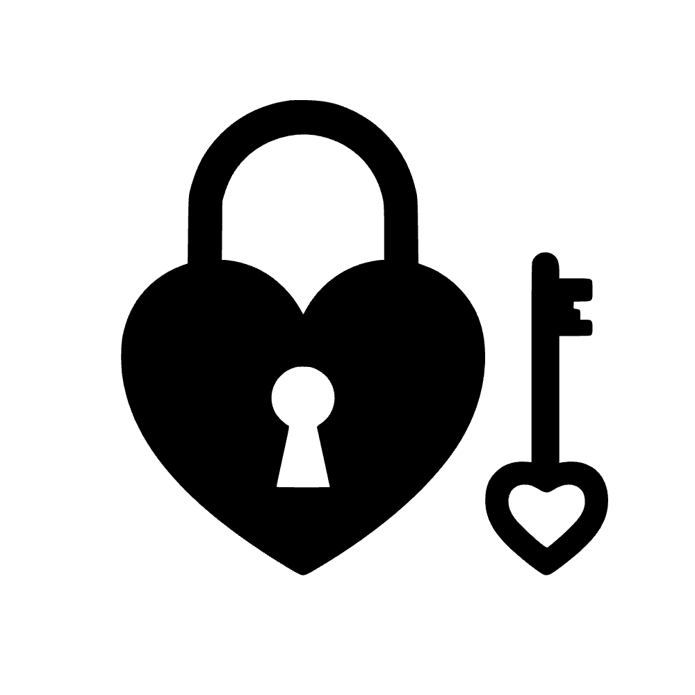 Corazón con candado de amor — archivo SVG