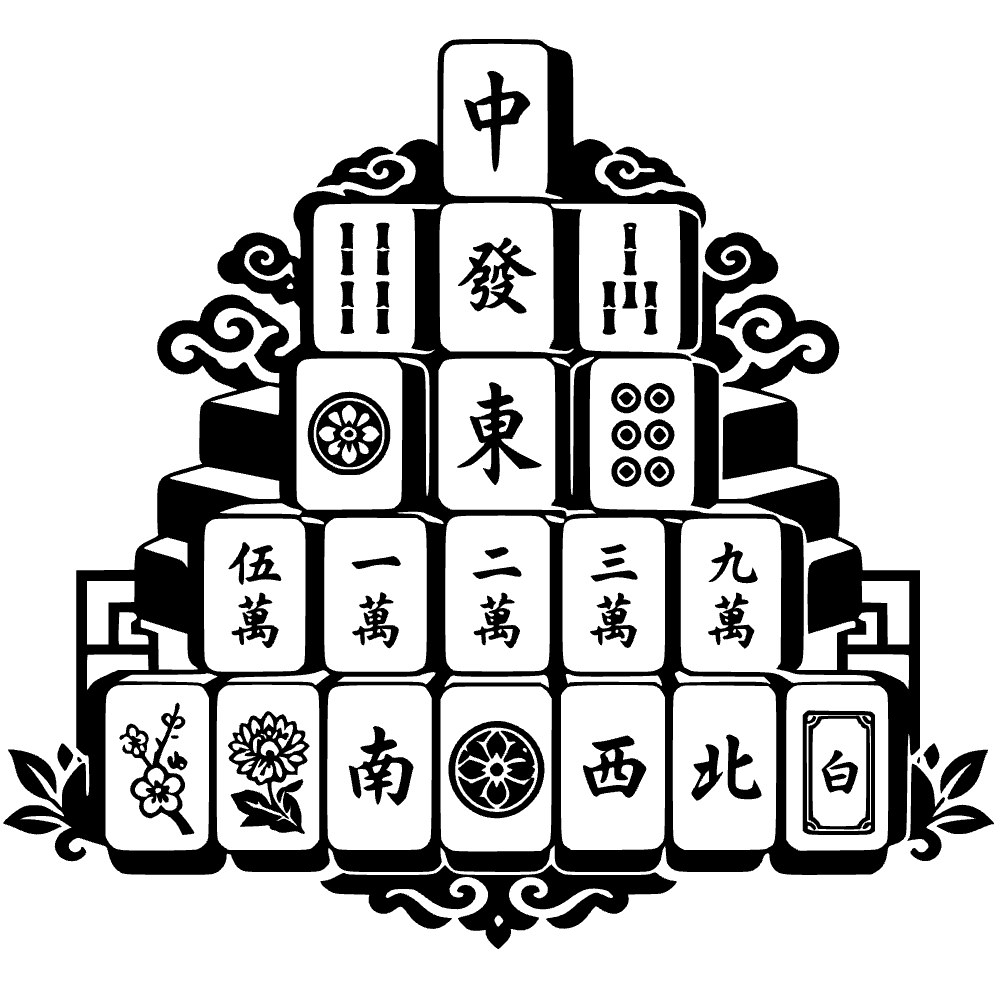 Mahjong Tiles Stacked SVG cut file