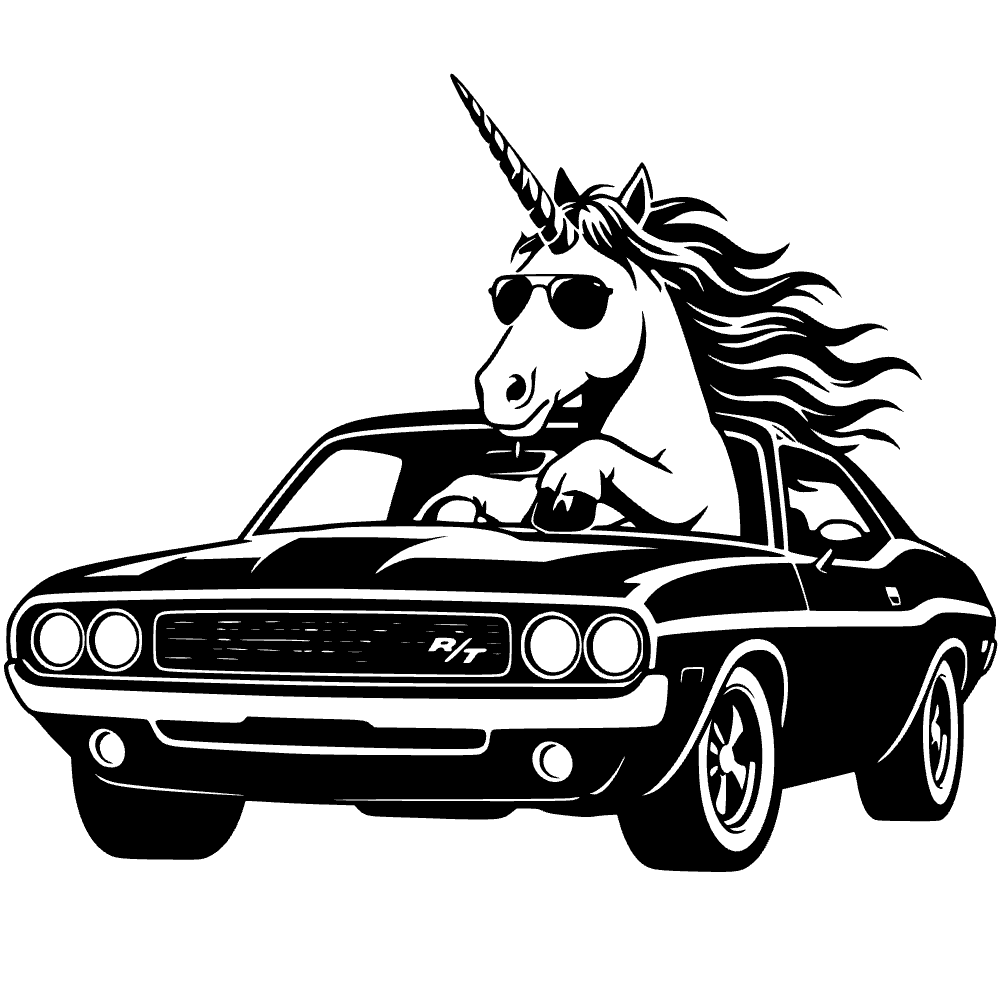 Majestic Unicorn Driving SVG cut file preview