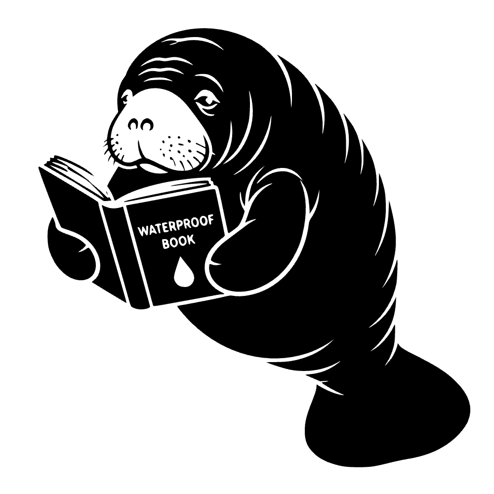 Manatí leyendo un libro — archivo SVG
