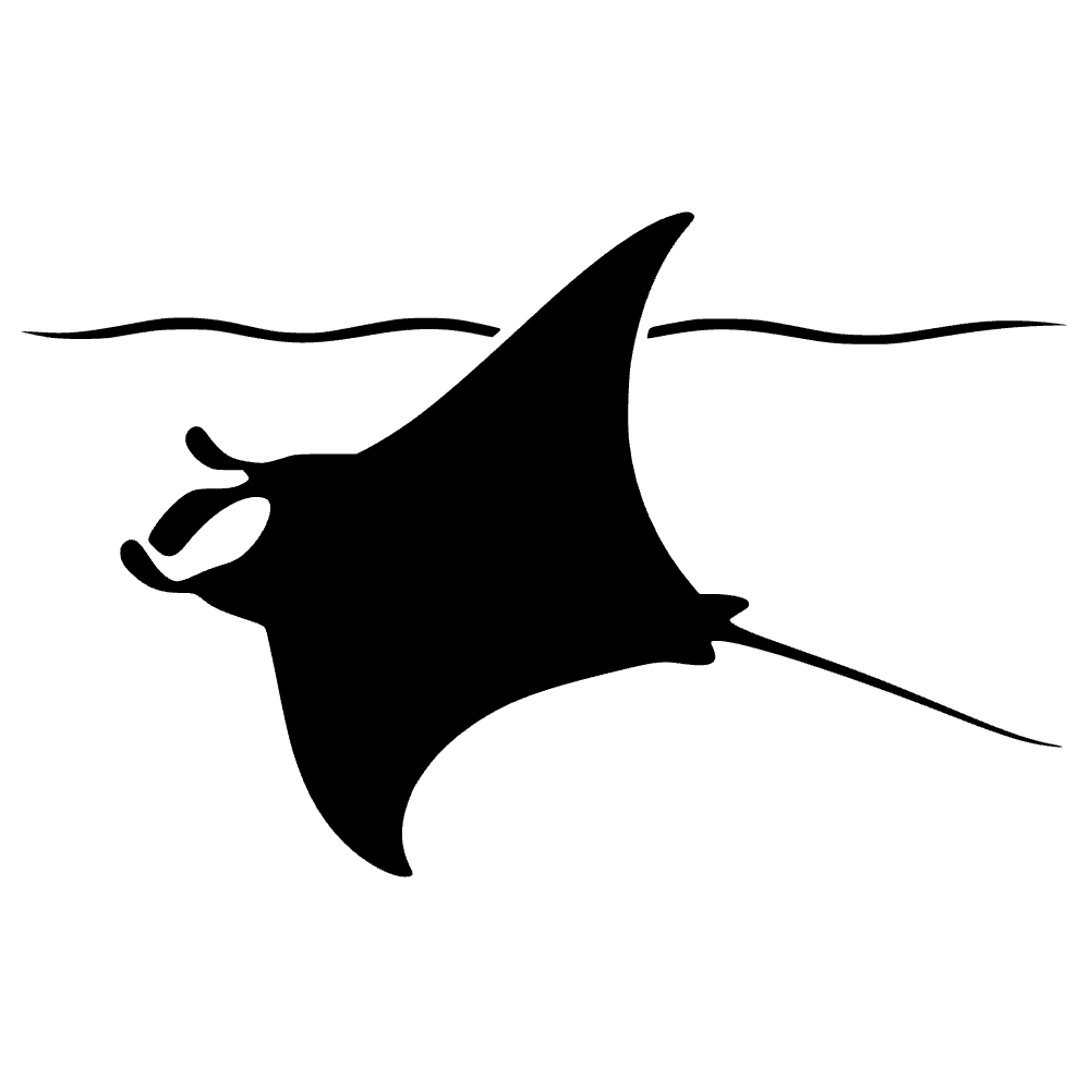 Manta Ray Silhouette SVG cut file preview