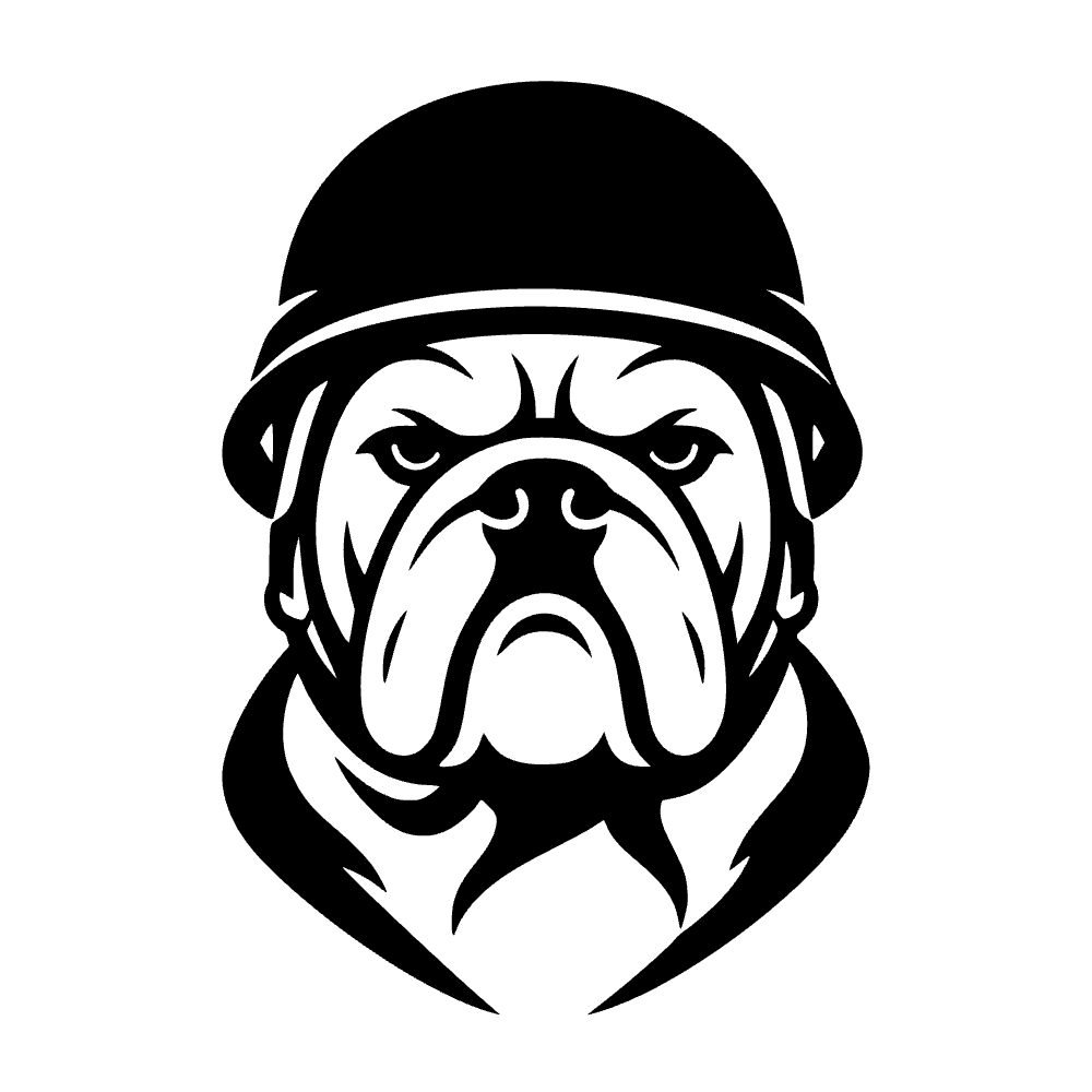 Bulldog marino con casco — archivo SVG