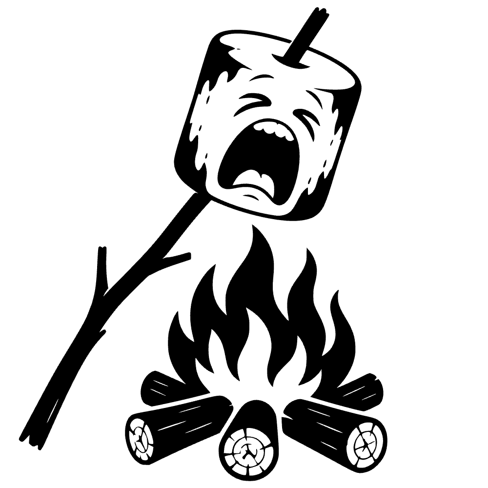 Marshmallow Roasting Stick Icon SVG SVG cut file preview