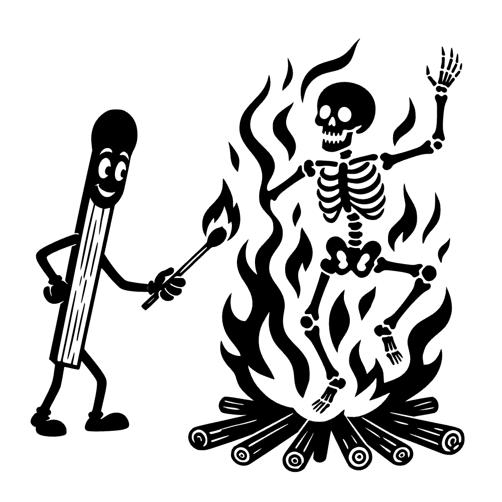 Matchstick Lighting Fire SVG cut file