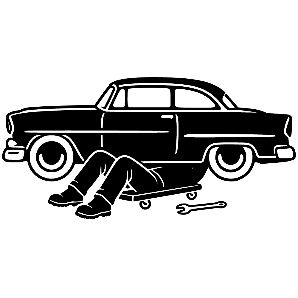 Mecánico debajo del coche — archivo SVG