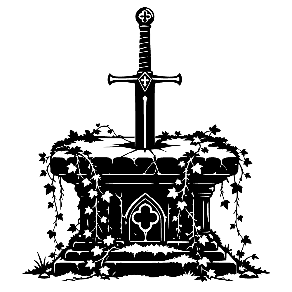 Espada medieval hundida — archivo SVG