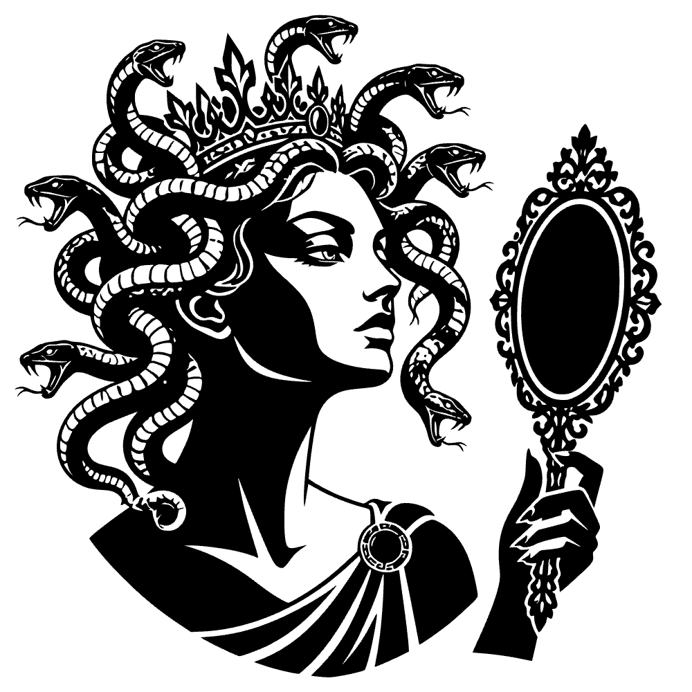 Corona de Medusa con víboras siseando — archivo SVG