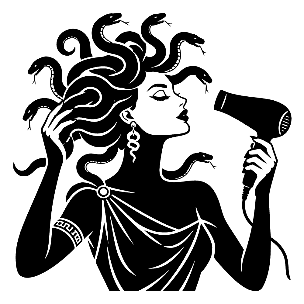 Medusa Getting Her Snake Icon SVG SVG cut file preview