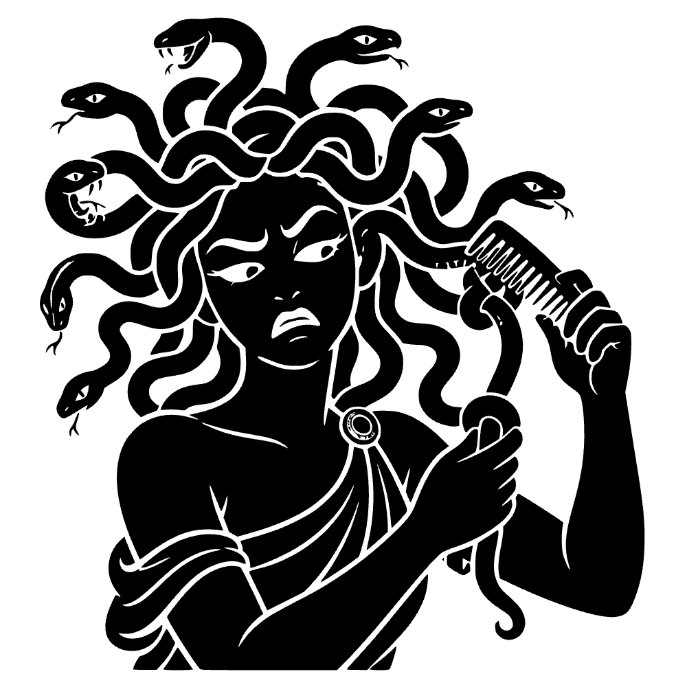 Medusa Looking Annoyed SVG cut file