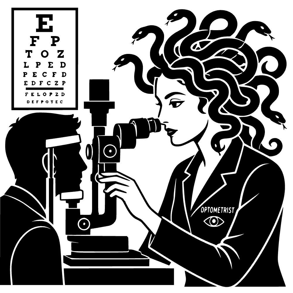 Icono de optometrista Medusa — vista previa del archivo SVG