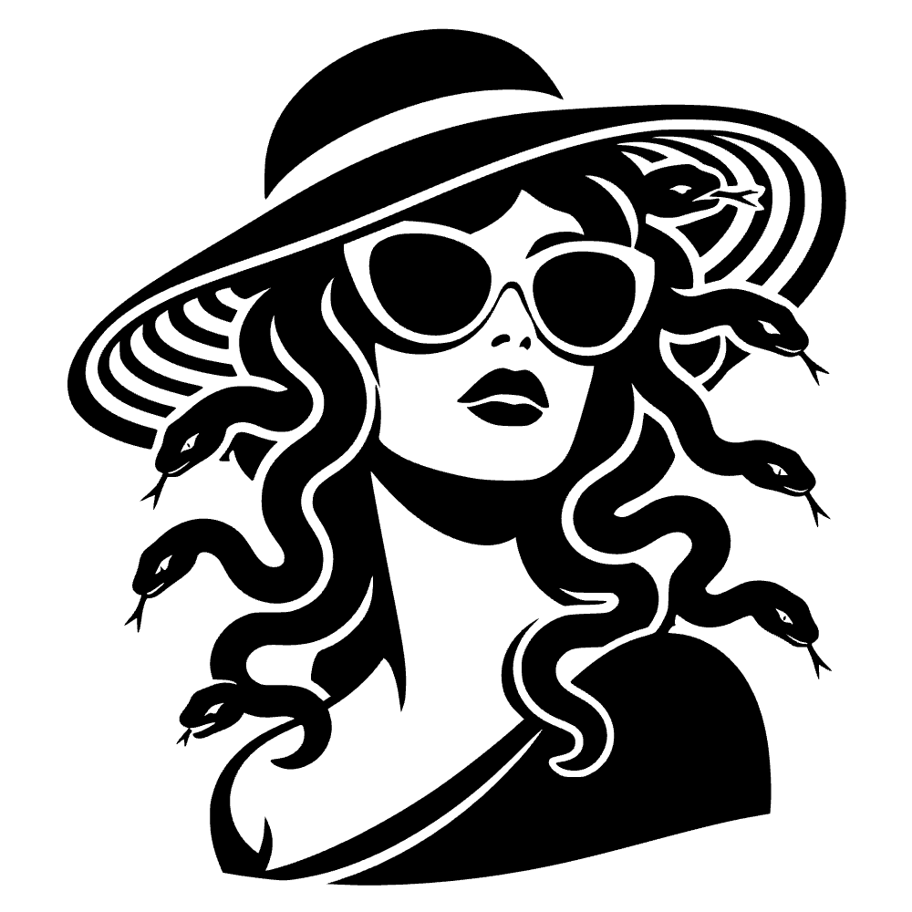 Medusa Wearing Sunglasses SVG cut file preview