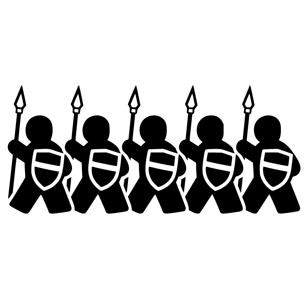 Ejército de meeples marchando — archivo SVG
