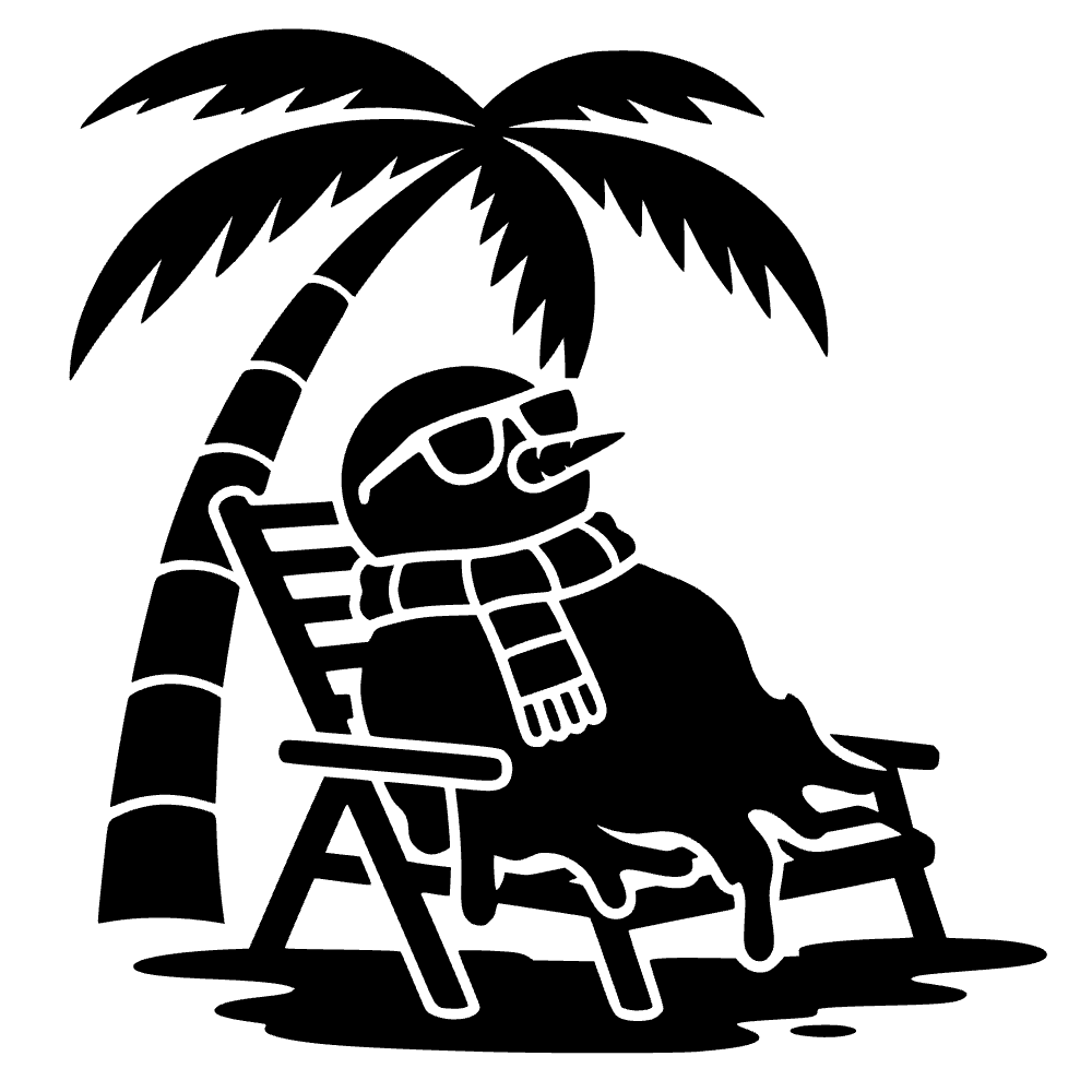 Muñeco de nieve derretido en la playa — archivo SVG
