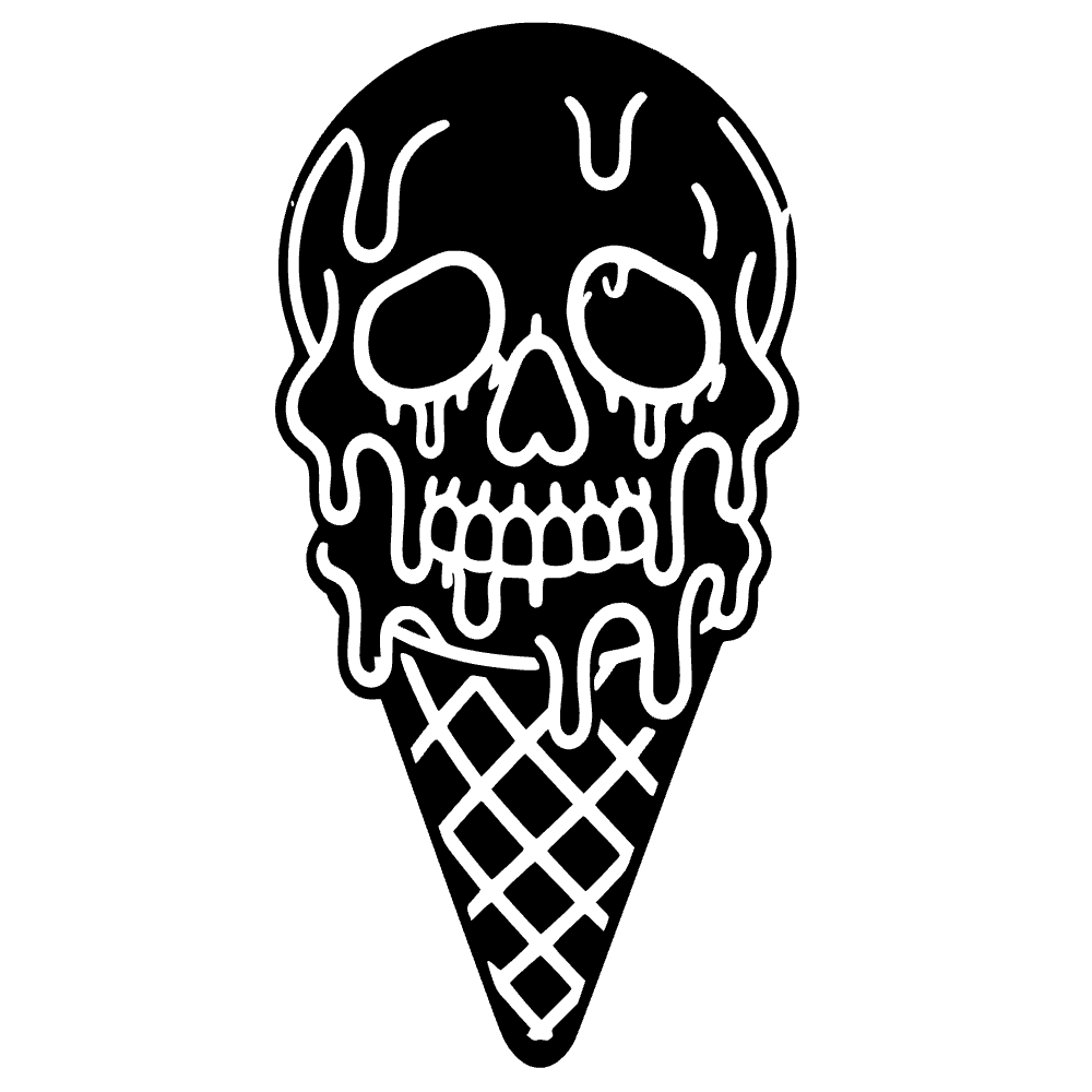 Calavera de helado derritiéndose — archivo SVG