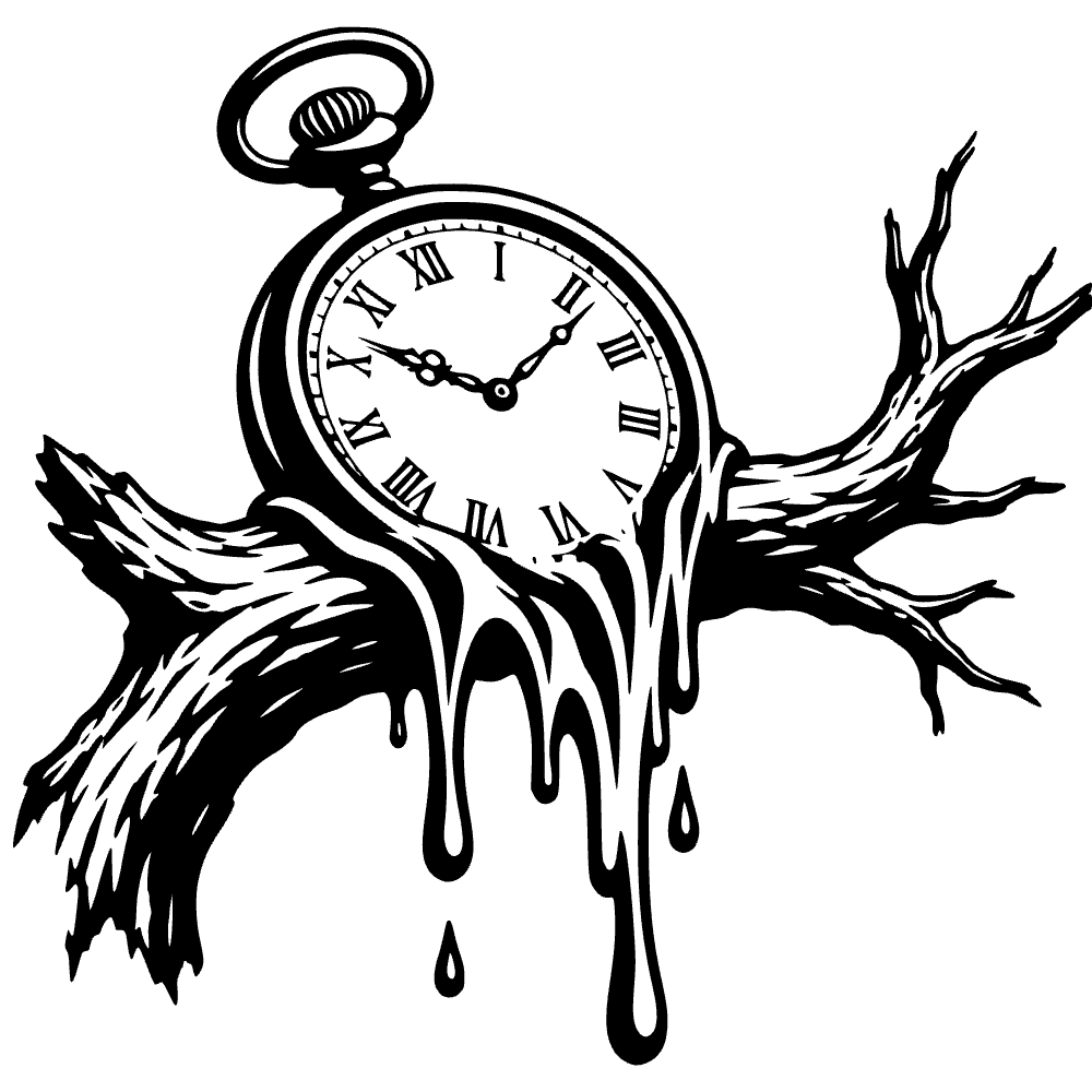 Melting Pocket Watch SVG SVG cut file preview