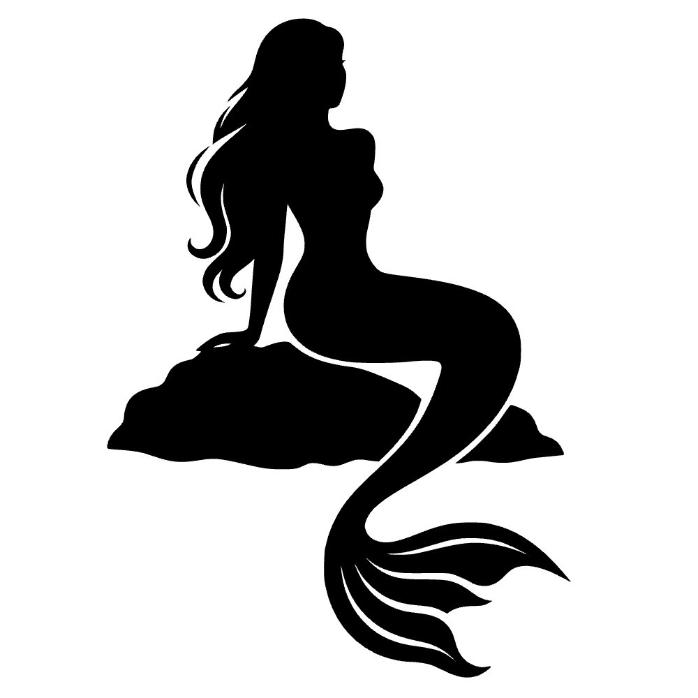 Mermaid Perched Silhouette SVG cut file preview