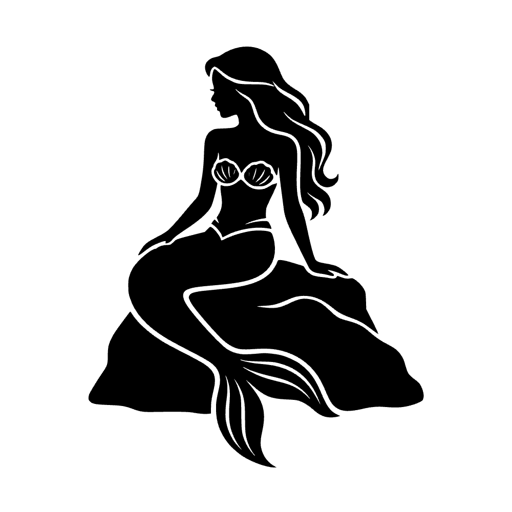 Sirena sentada en una roca — archivo SVG