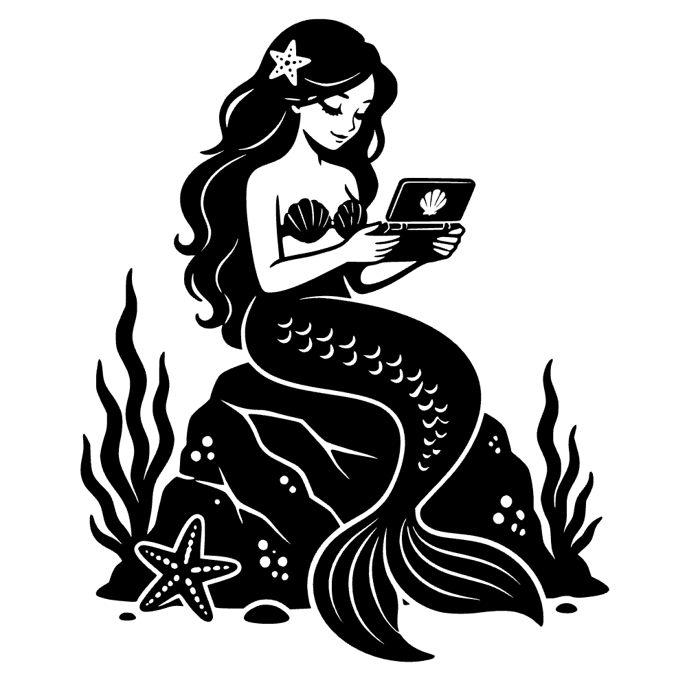 Sirena sentada en una roca — archivo SVG
