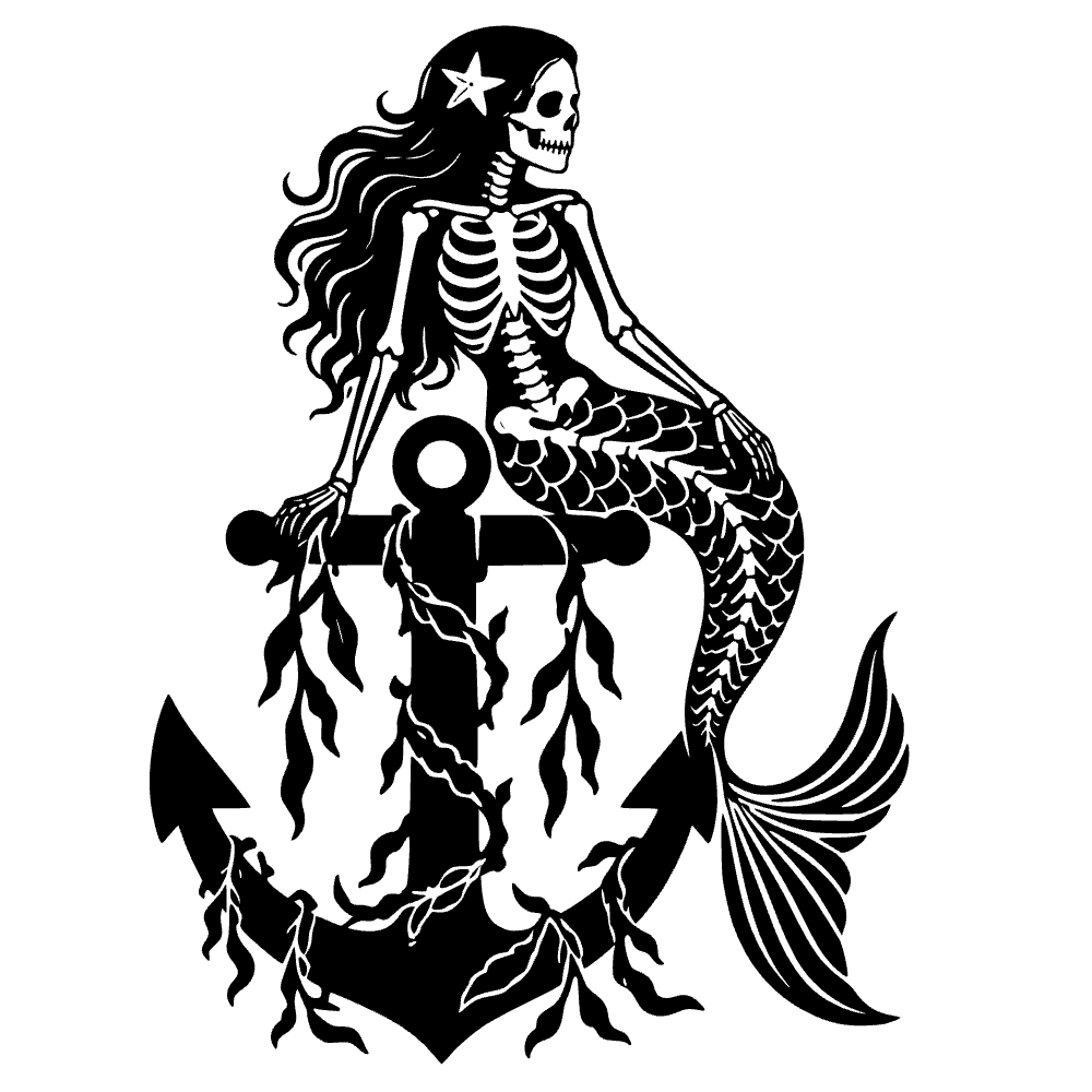 Icono de esqueleto de sirena — archivo SVG