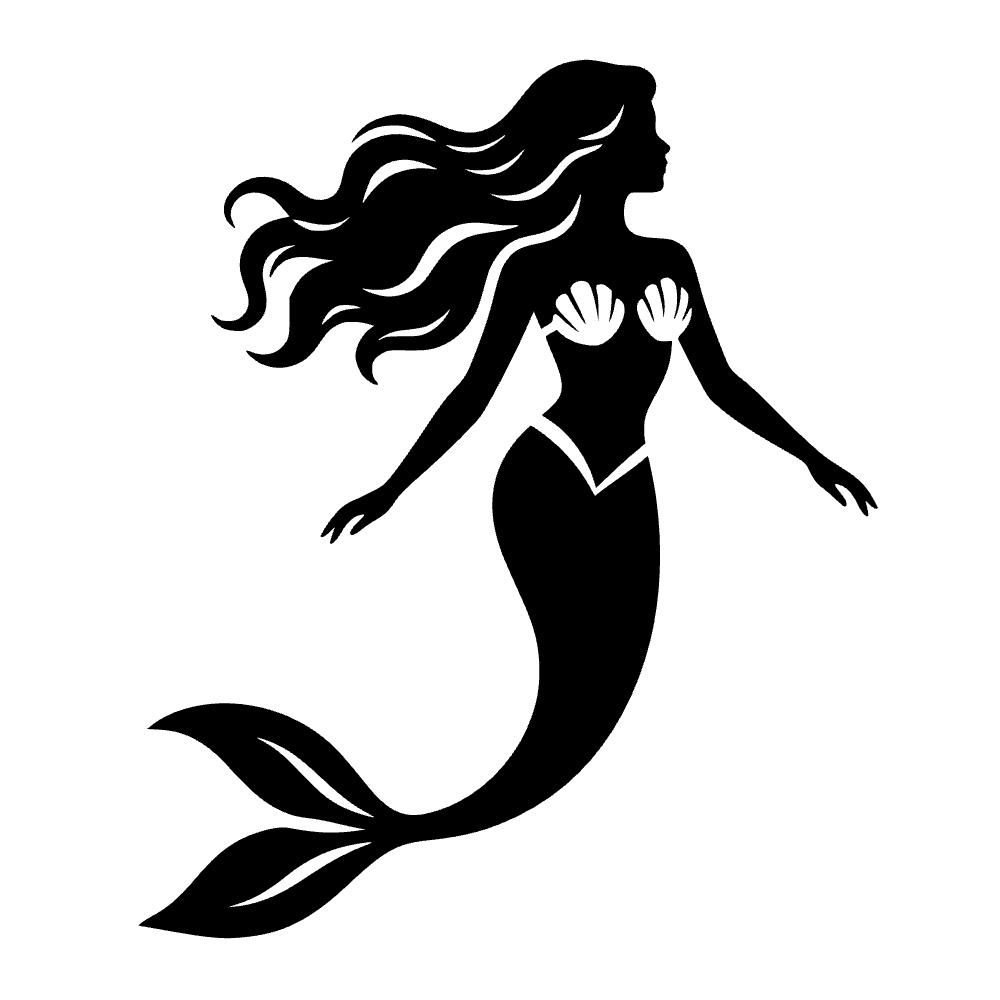 Sirena nadando — archivo SVG